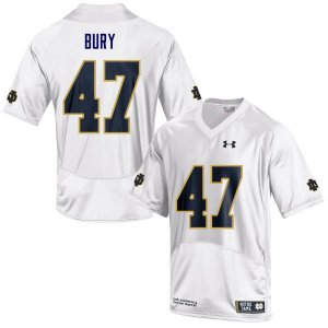 Notre Dame Fighting Irish Men's Chris Bury #47 White Under Armour Authentic Stitched College NCAA Football Jersey TGW5399DY